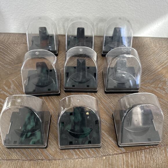 9 Lot NHL Clear Round Souvenir Hockey Domed Game Puck Case Holder Display Stand - Picture 1 of 9